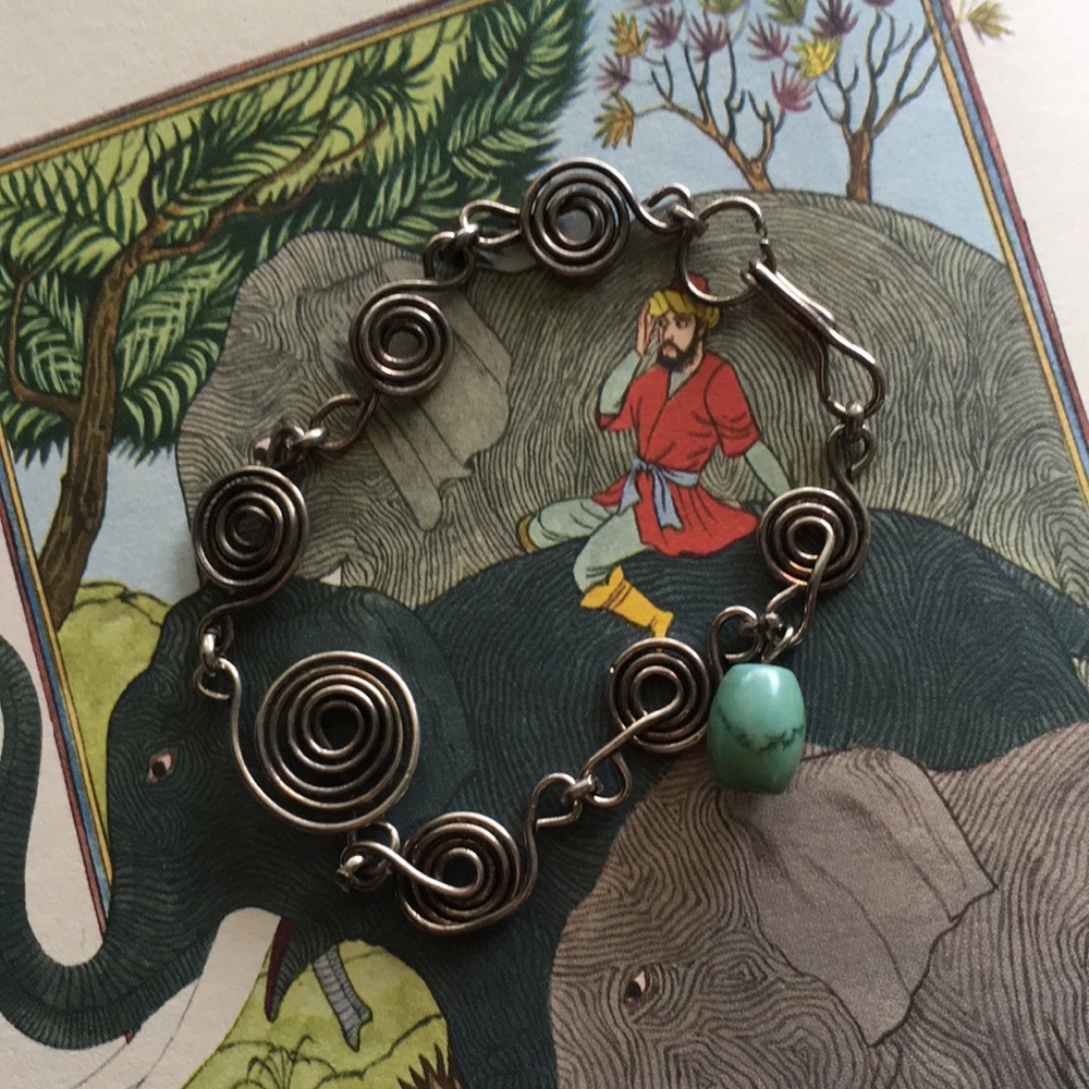 Artisan Turquoise Wire Wrapped Bracelet